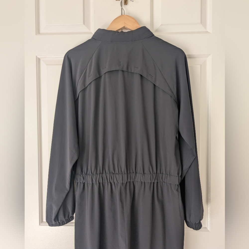 Athleta "Dipsea" Romper Front Zipper Striped Black Jumpsuit size 12 - Picture 12 of 15